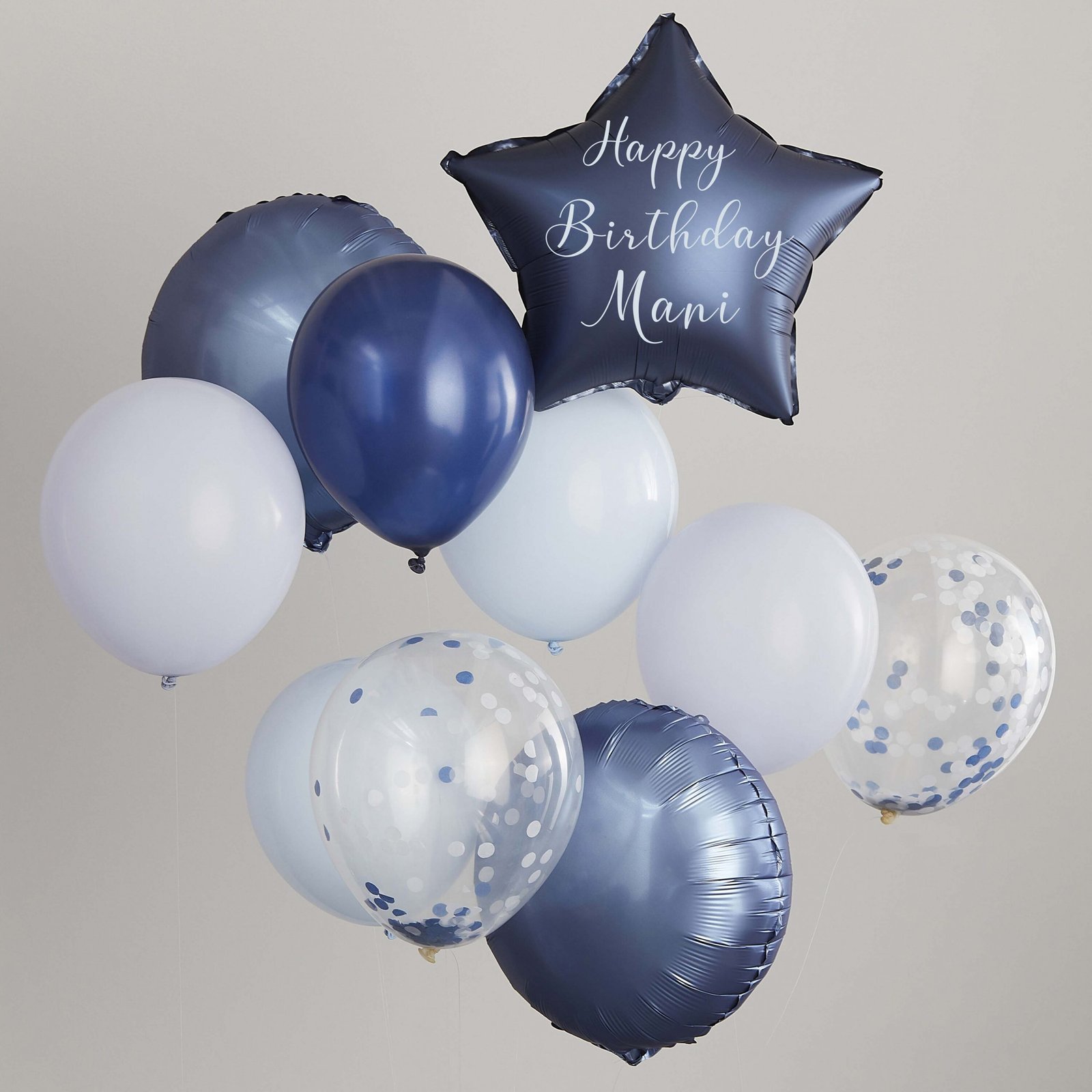 Birthday Ballon Bouquet Blue font aliya Birthday Balloon boquet