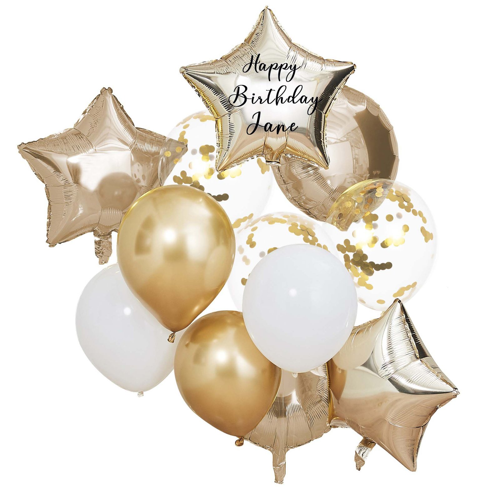 Birthday Ballon Bouquet Gold
