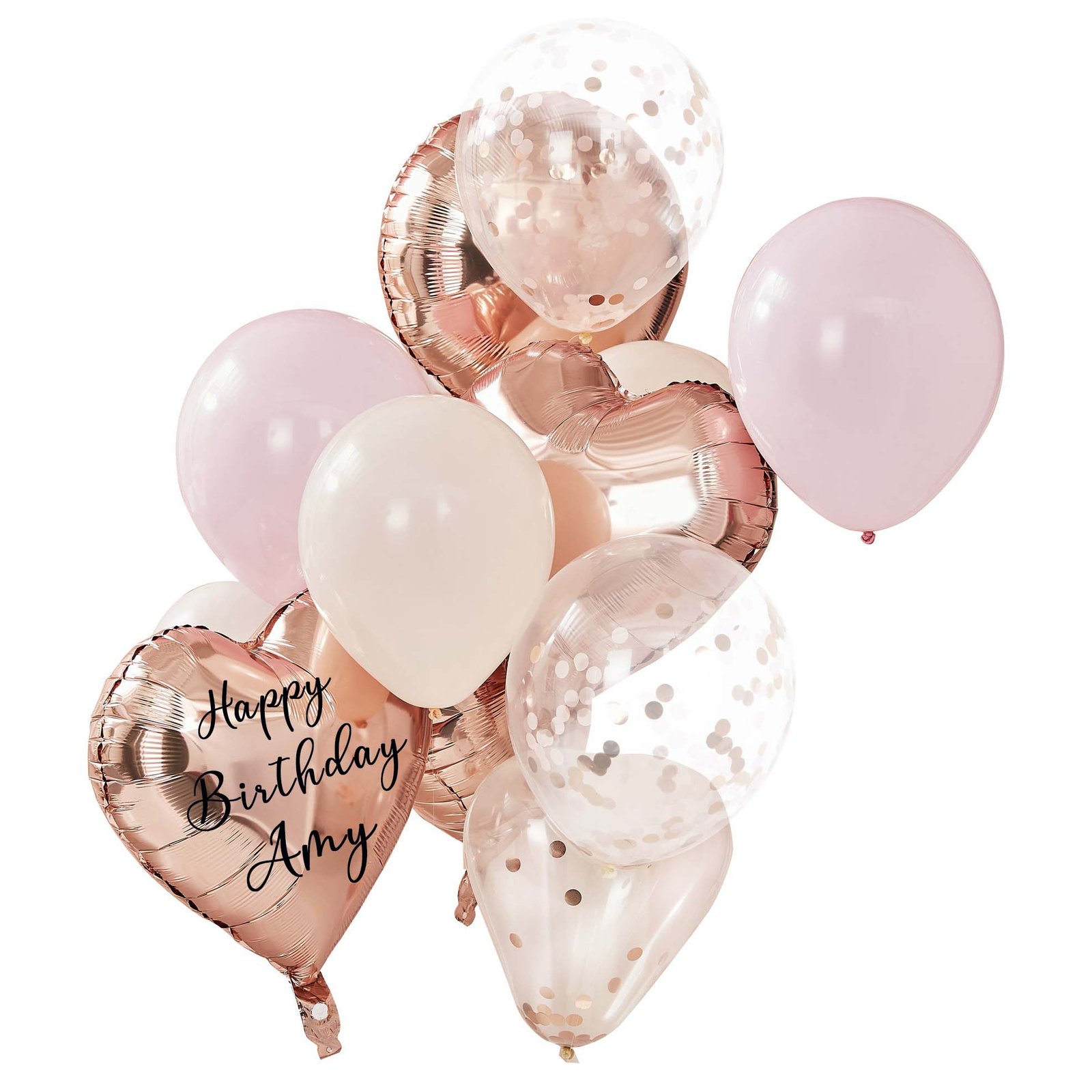 Birthday balloon bouquet Rose Gold Font Aliya