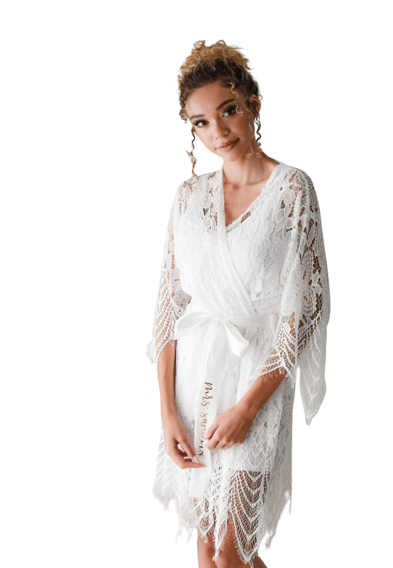 short lace robe in Dubai short lace bathrobe