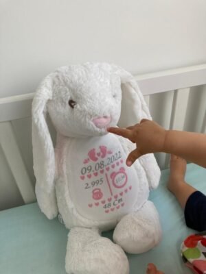 Personalized newborn keepsake plushie UAE customer photo