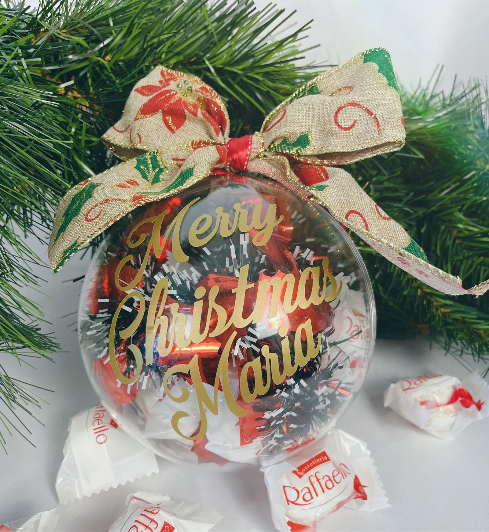 christmas bauble green gold red