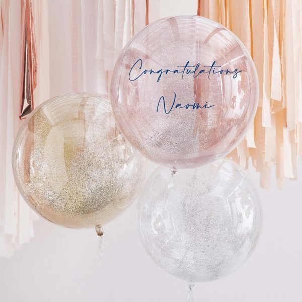 bubble ballon with personalized text