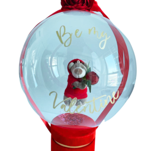 Teddy keychain in a bubble balloon