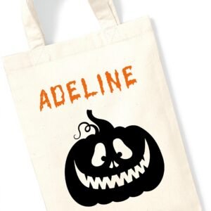 Trick or Treat Reusable Personalised Small Canvas Bag