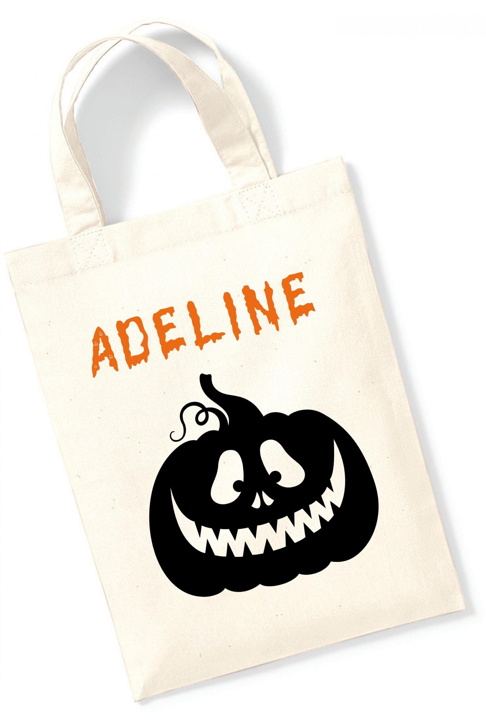 Haloween tote bag Trick or Treat Reusable Personalised Small Canvas Bag