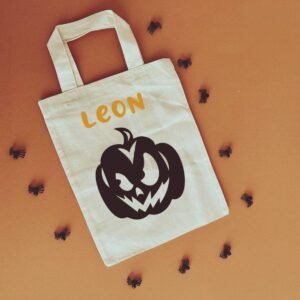 Trick or Treat Reusable Personalised Small Canvas Bag