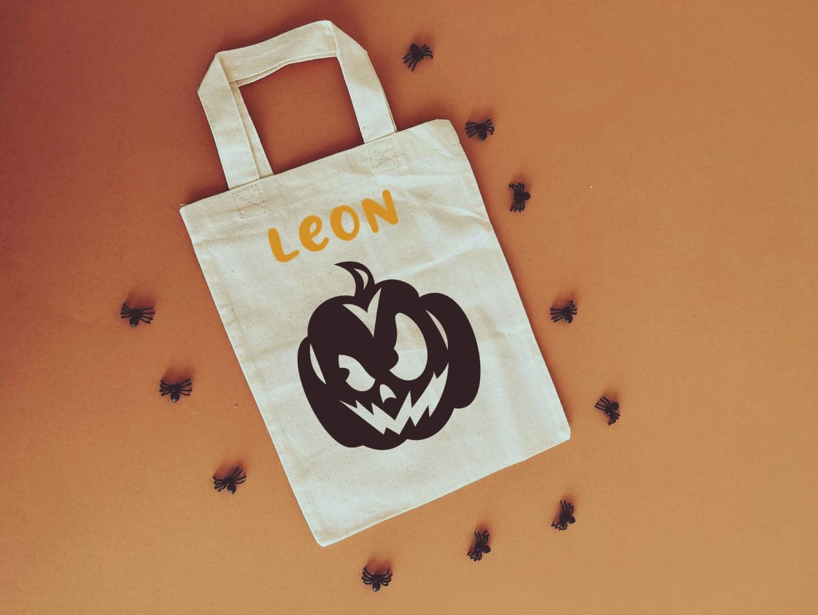 Canvas tote bag Trick or Treat Reusable Personalised Small Canvas Bag