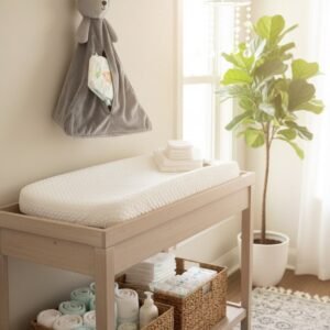 Personalised nursery organiser in modern baby room interior Dubai