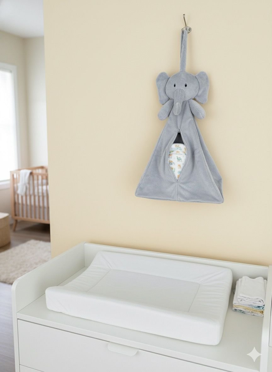 Personalised nursery organiser plush hanging storage for baby essentials